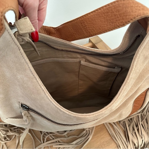 NWT Myra Bag SAGE WHISPER FRINGE LEATHER BAG IN BEIGE - Picture 14 of 14
